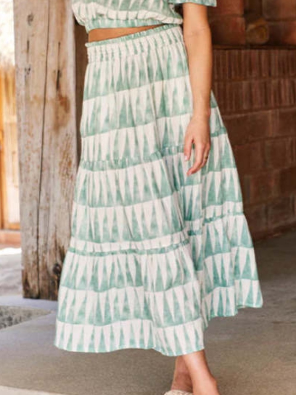 Marine Layer Corinne Geo Triangle Maxi Skirt Size L - Picture 7 of 10